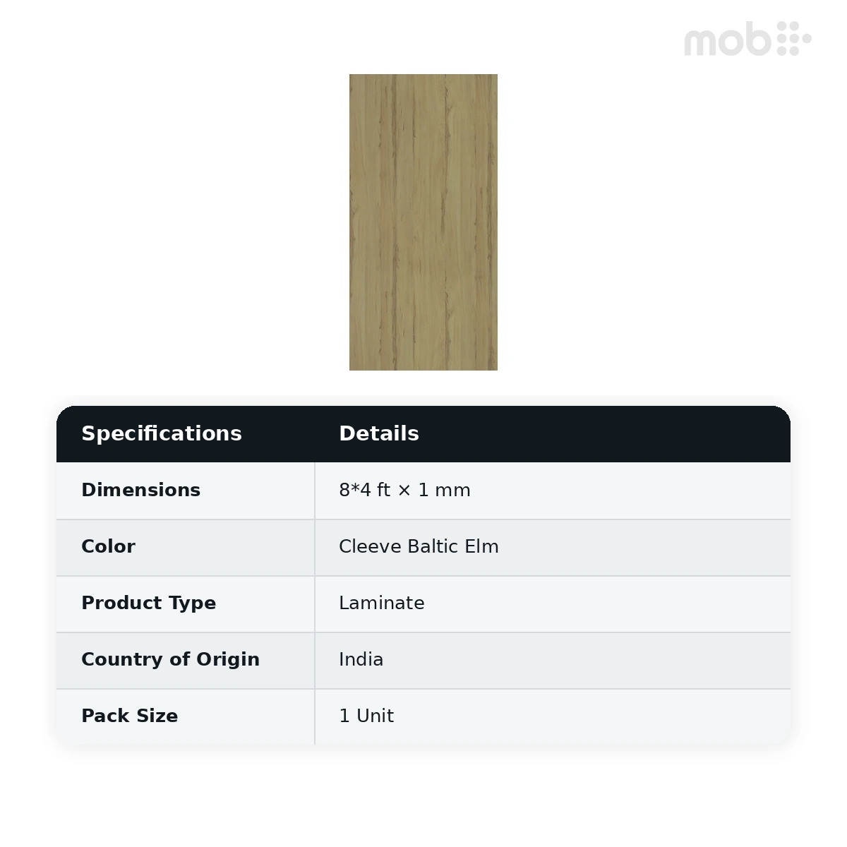 Merino Laminates Premium Collection Baltic Elm Cleeve Baltic Elm 8'x4' Size 14672 WV RH