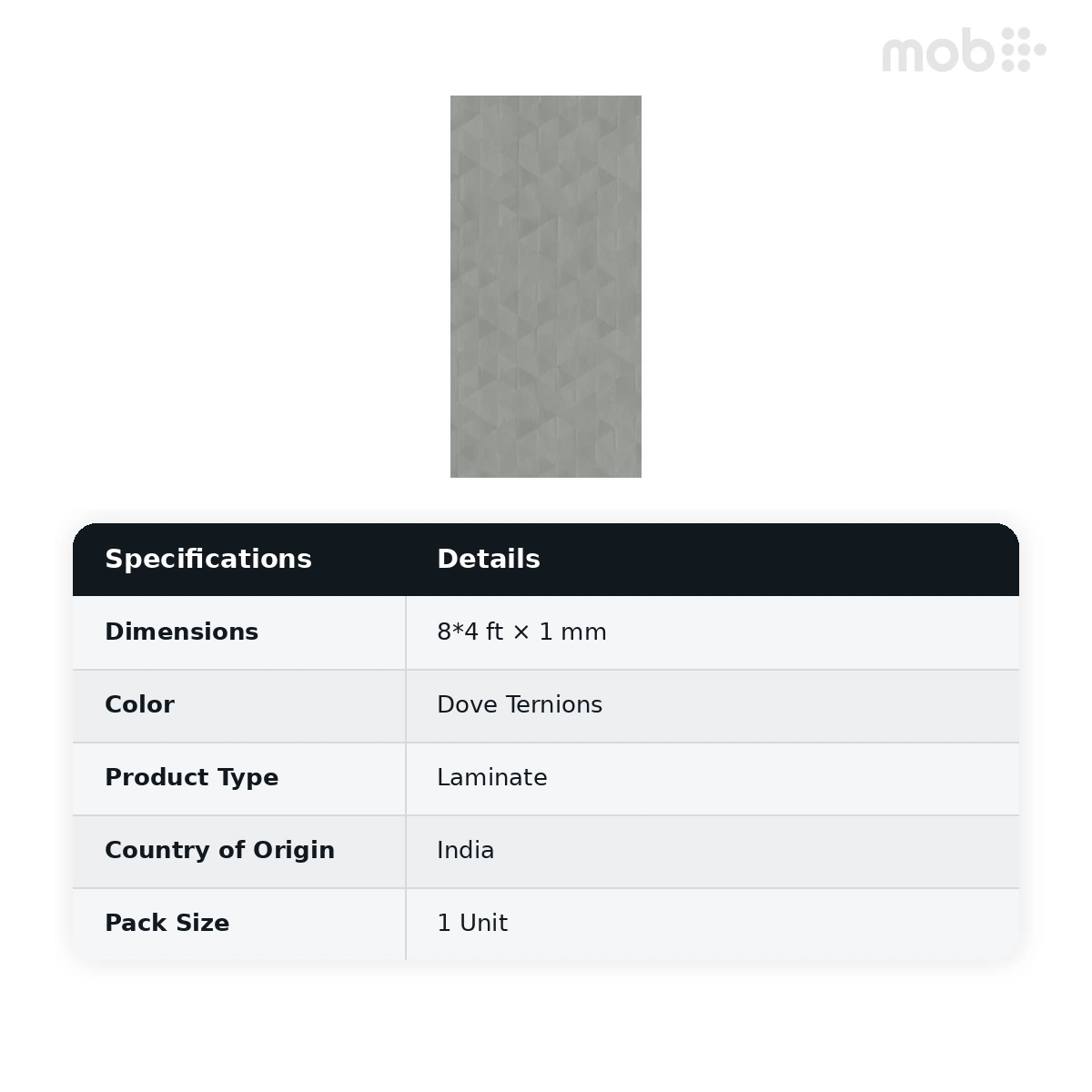 Merino Laminates Premium Collection Geometric Dove Ternions 8'x4' Size 44506 RH - image 2