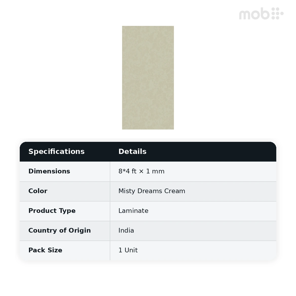 Merino Laminates Premium Collection Misty Dreams Misty Dreams Cream 8'x4' Size 44708 NL RH