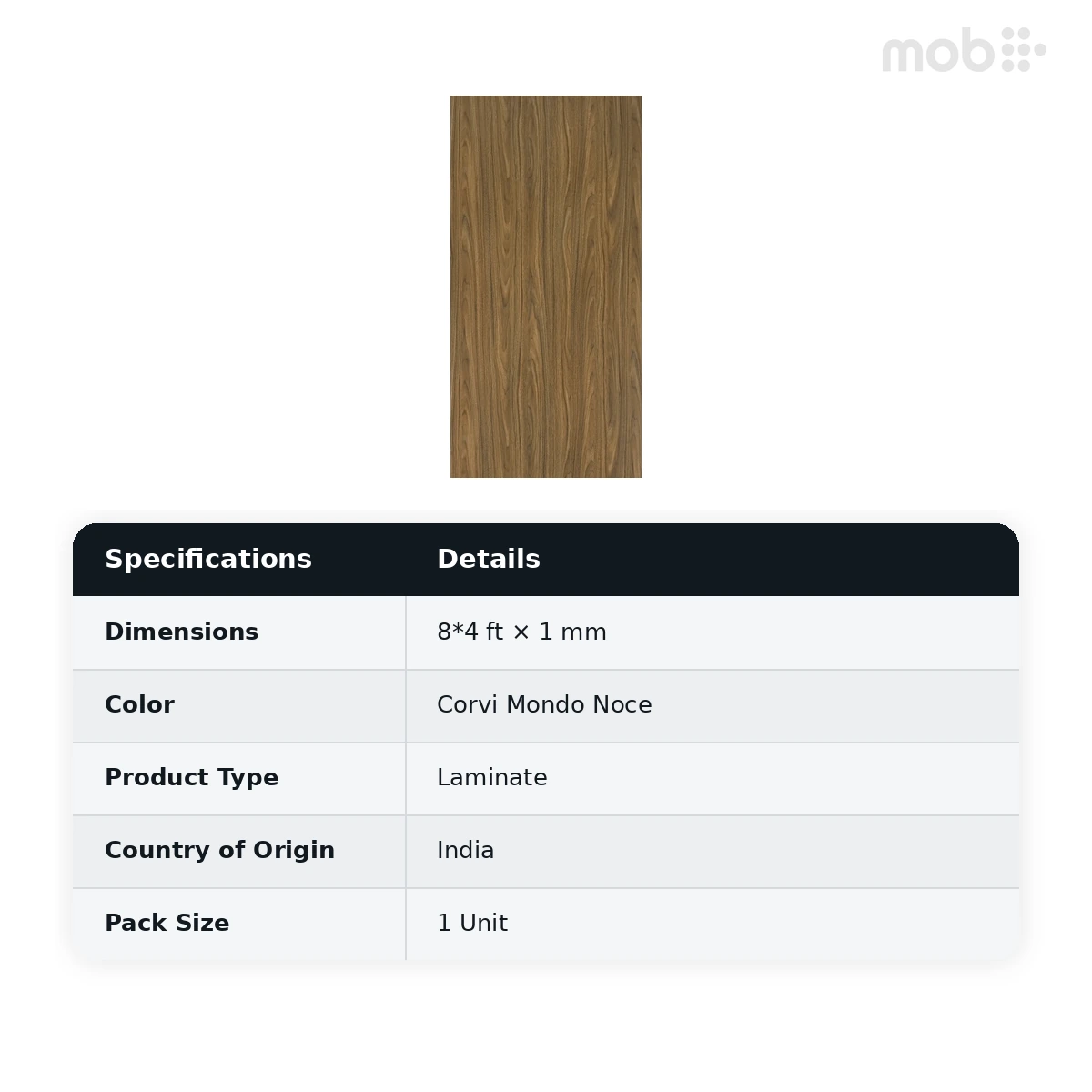 Merino Laminates Premium Collection Mondo Noce Corvi Mondo Noce 8'x4' Size 14011 RH - image 2