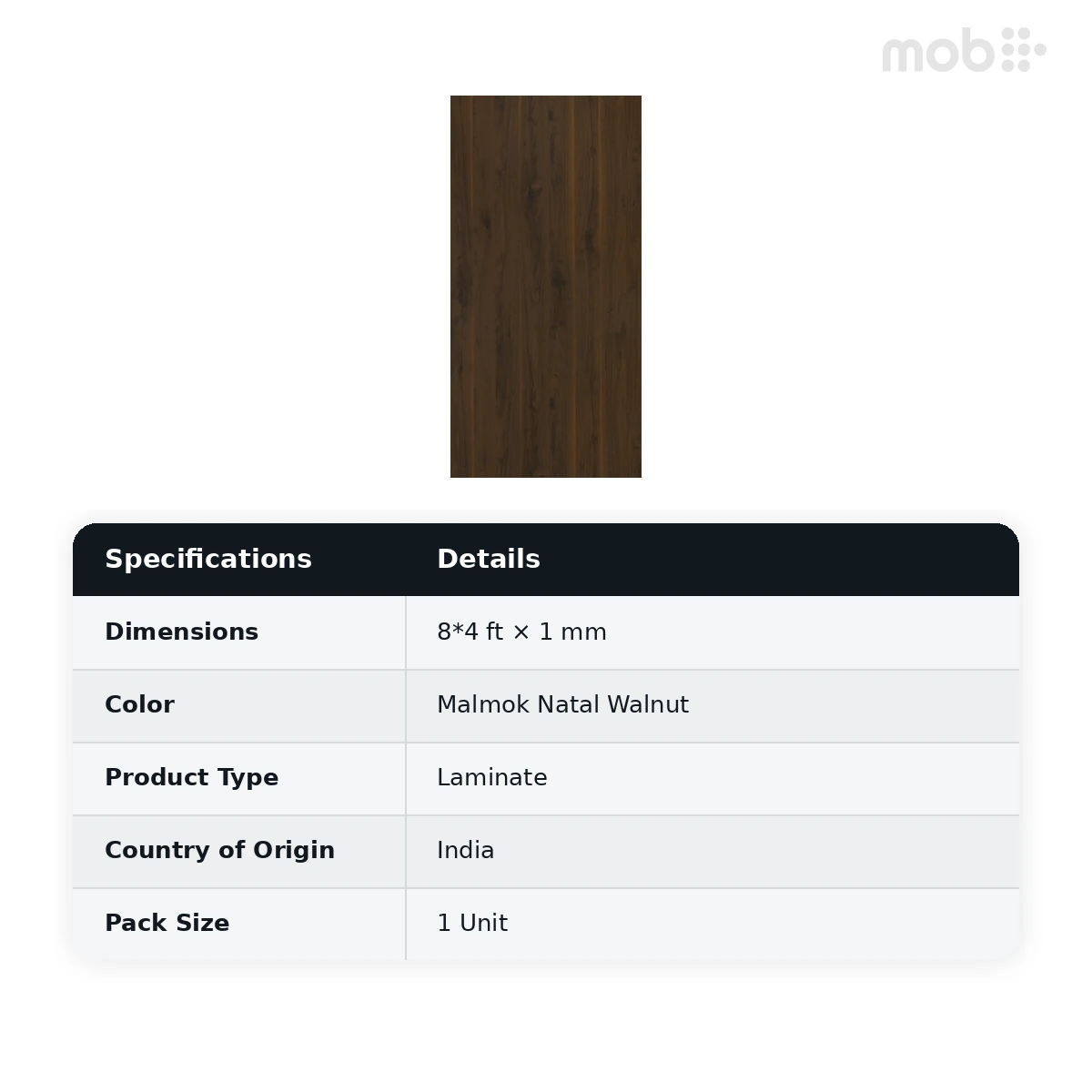 Merino Laminates Premium Collection Natal Walnut Malmok Natal Walnut 8'x4' Size 14016 VNR RH - image 2
