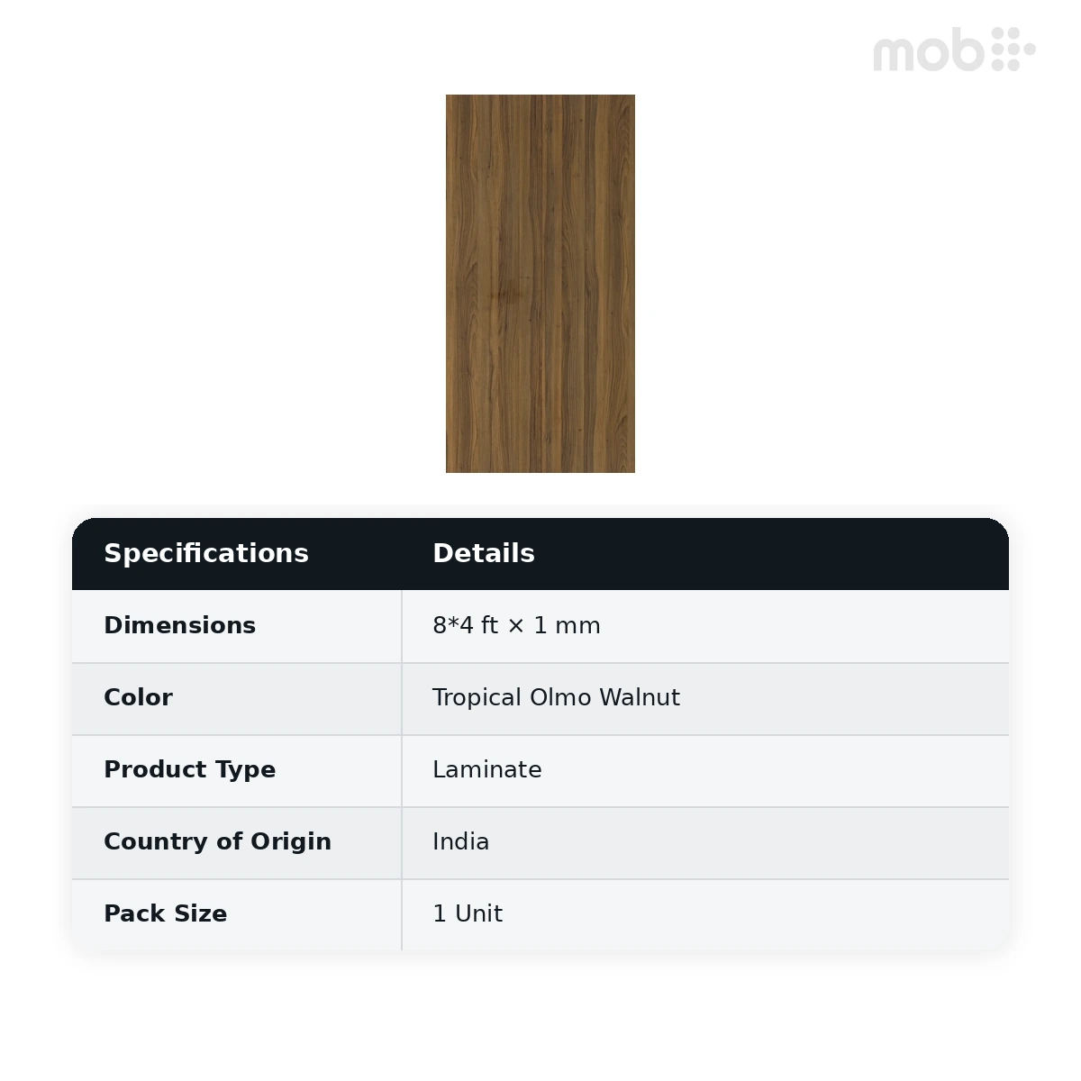 Merino Laminates Premium Collection Olmo Walnut Tropical Olmo Walnut 8'x4' Size 14530 RH - image 2