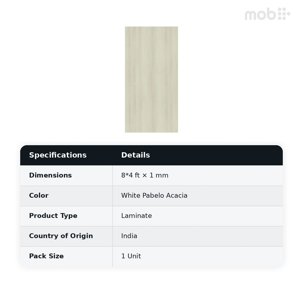 Merino Laminates Premium Collection Pabelo Acacia White Pabelo Acacia 8'x4' Size 10526 - image 2