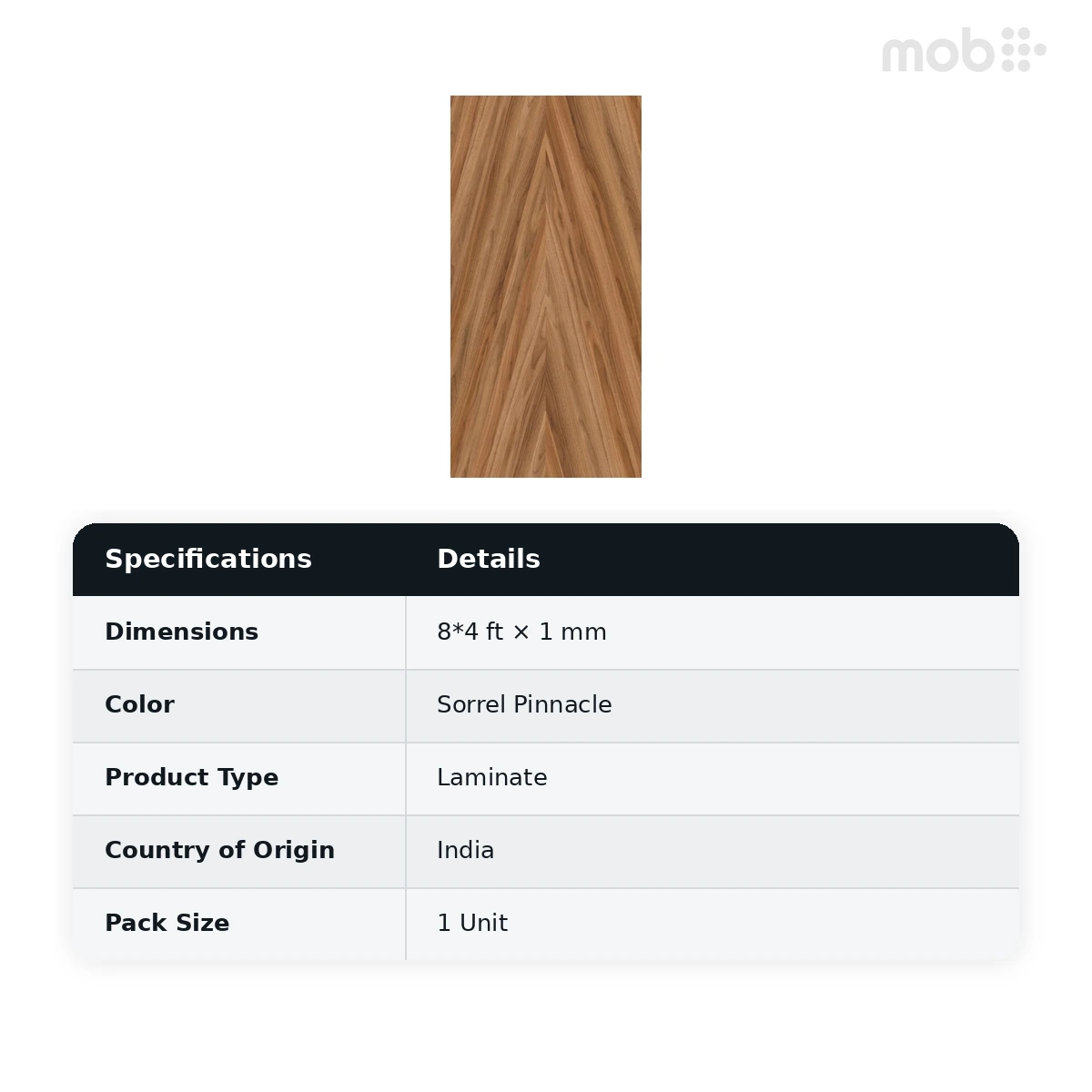Merino Laminates Premium Collection Pinnacle Sorrel Pinnacle 8'x4' Size 15108 PT RH - image 2