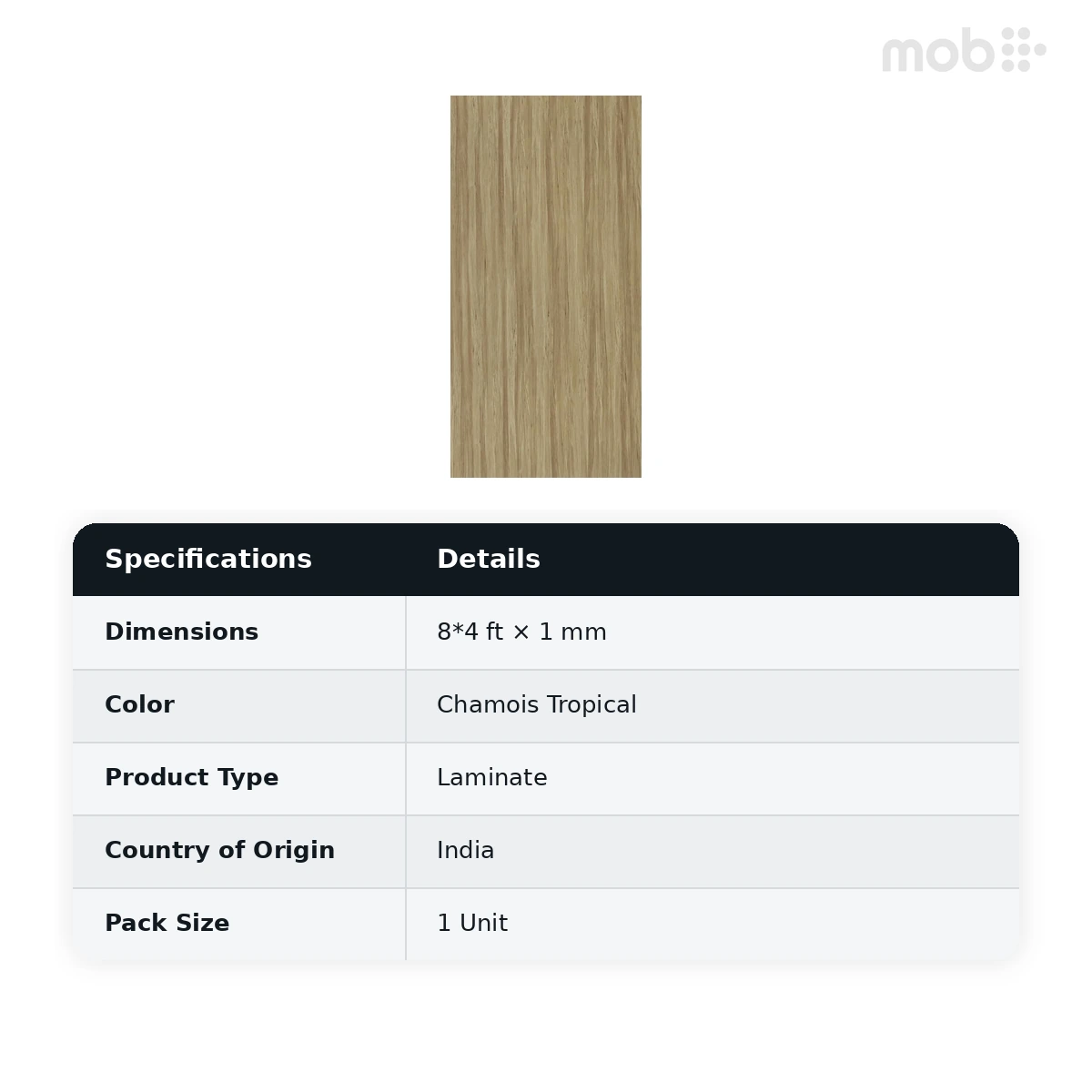 Merino Laminates Premium Collection Tropical Chamois Tropical 8'x4' Size 14810 WV RH - image 2