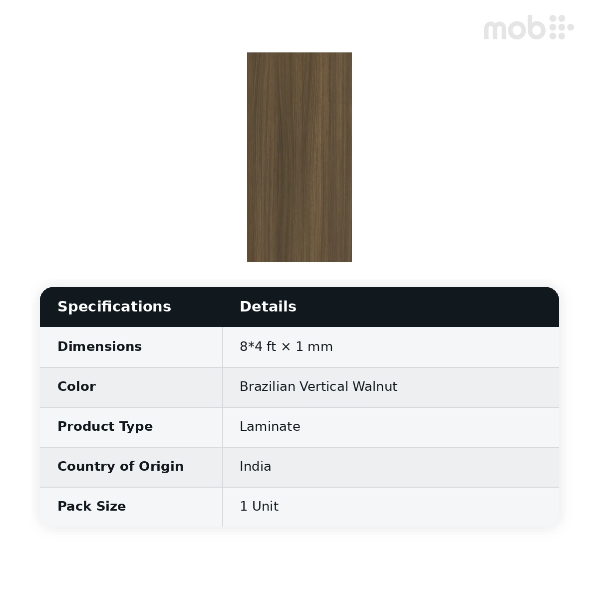 Merino Laminates Premium Collection Vertical Walnut Brazilian Vertical Walnut 8'x4' Size 14539 VNR RH - image 2