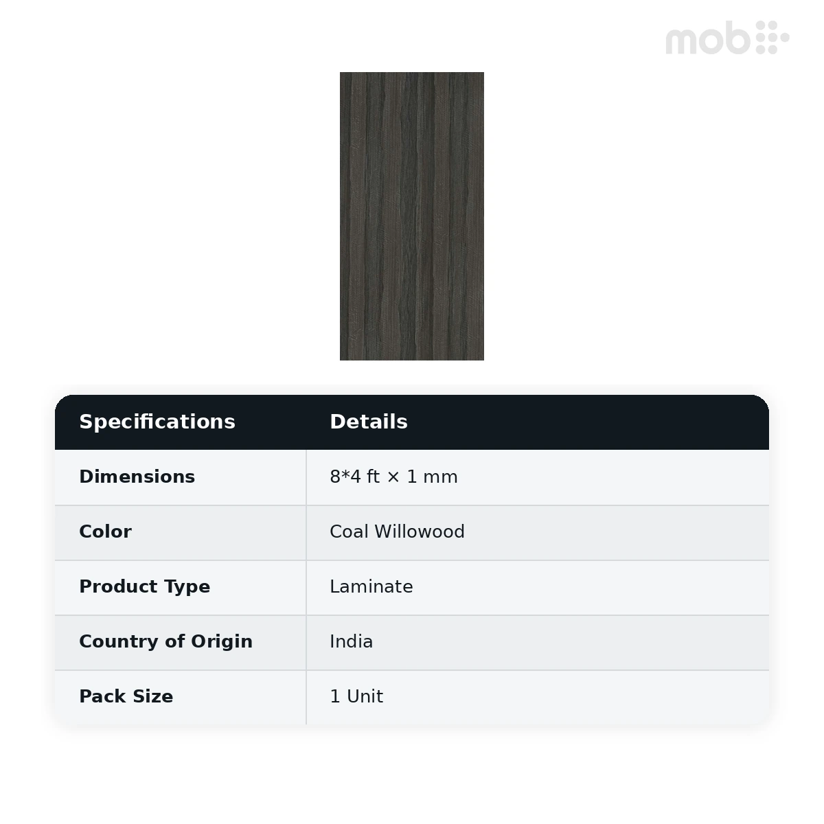 Merino Laminates Premium Collection Willowood Coal Willowood 8'x4' Size 14932 HGL RH V - image 2