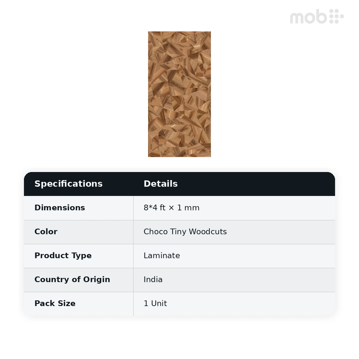 Merino Laminates Premium Collection Woodcuts Choco Tiny Woodcuts 8'x4' Size 15123 PT RH - image 2