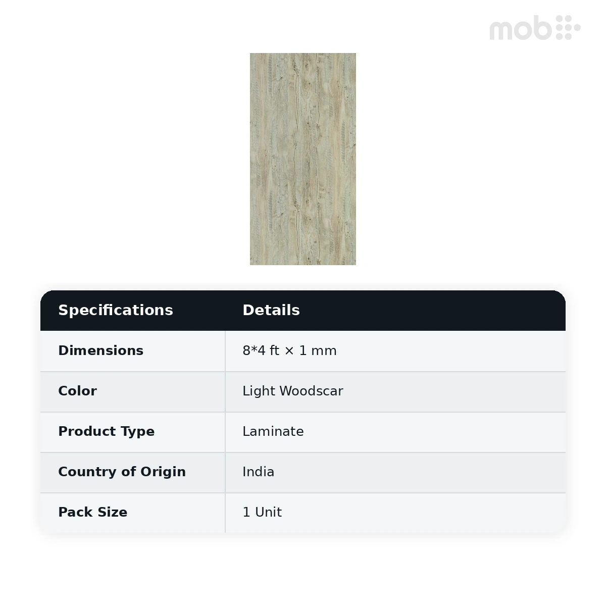 Merino Laminates Premium Collection Woodscar Light Woodscar 8'x4' Size 14625 SCT RH