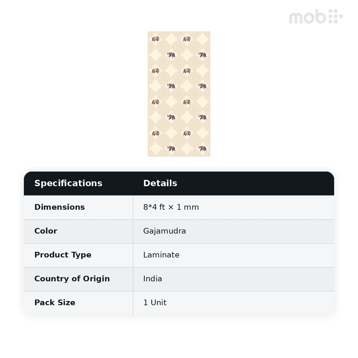 Merino Laminates Sampada Collection Feather Touch Gajamudra 8'x4' Size 85106 FT - image 2