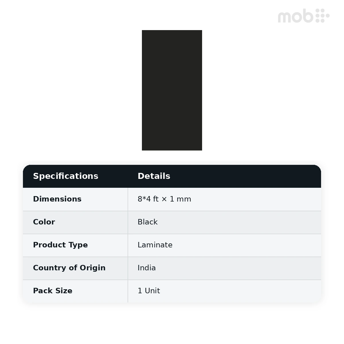 Merino Laminates Speciality Collection Black 8'x4' Size 21066 UNI MR+ - image 2