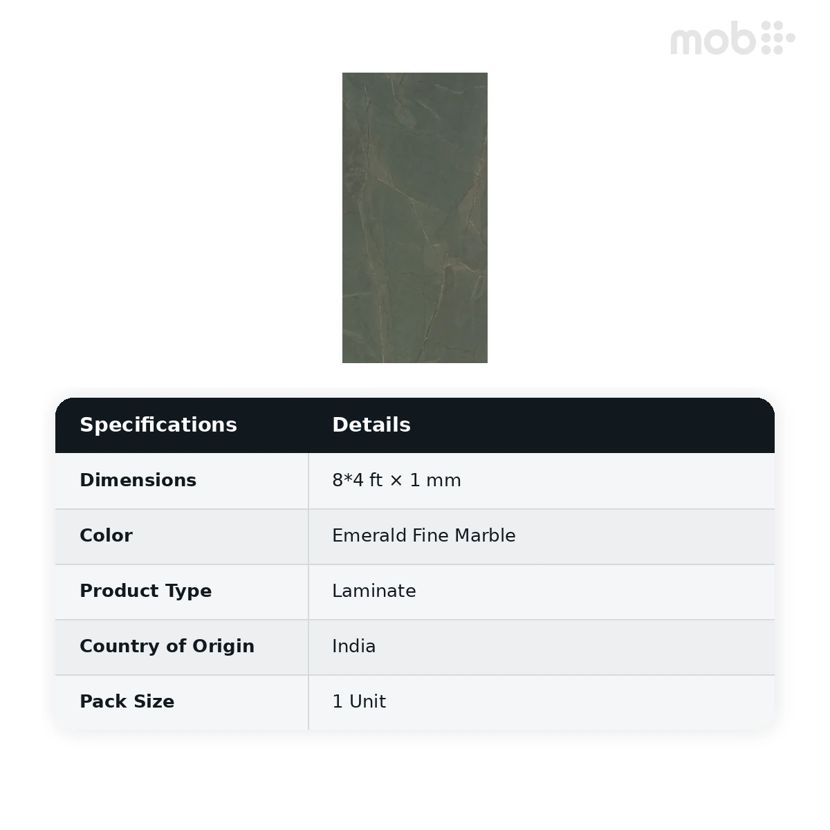 Merino Laminates Speciality Collection Emerald Fine Marble 8'x4' Size 46024 MR+ HC - image 2