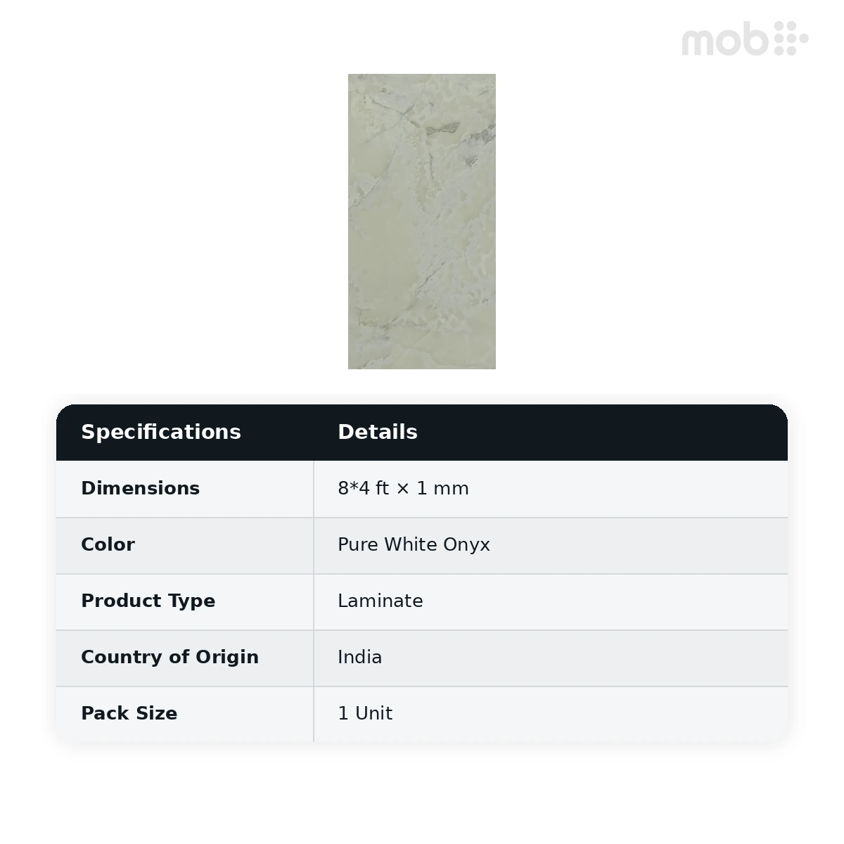 Merino Laminates Speciality Collection Feather Touch Pure White Onyx 8'x4' Size 40023 FT - image 2