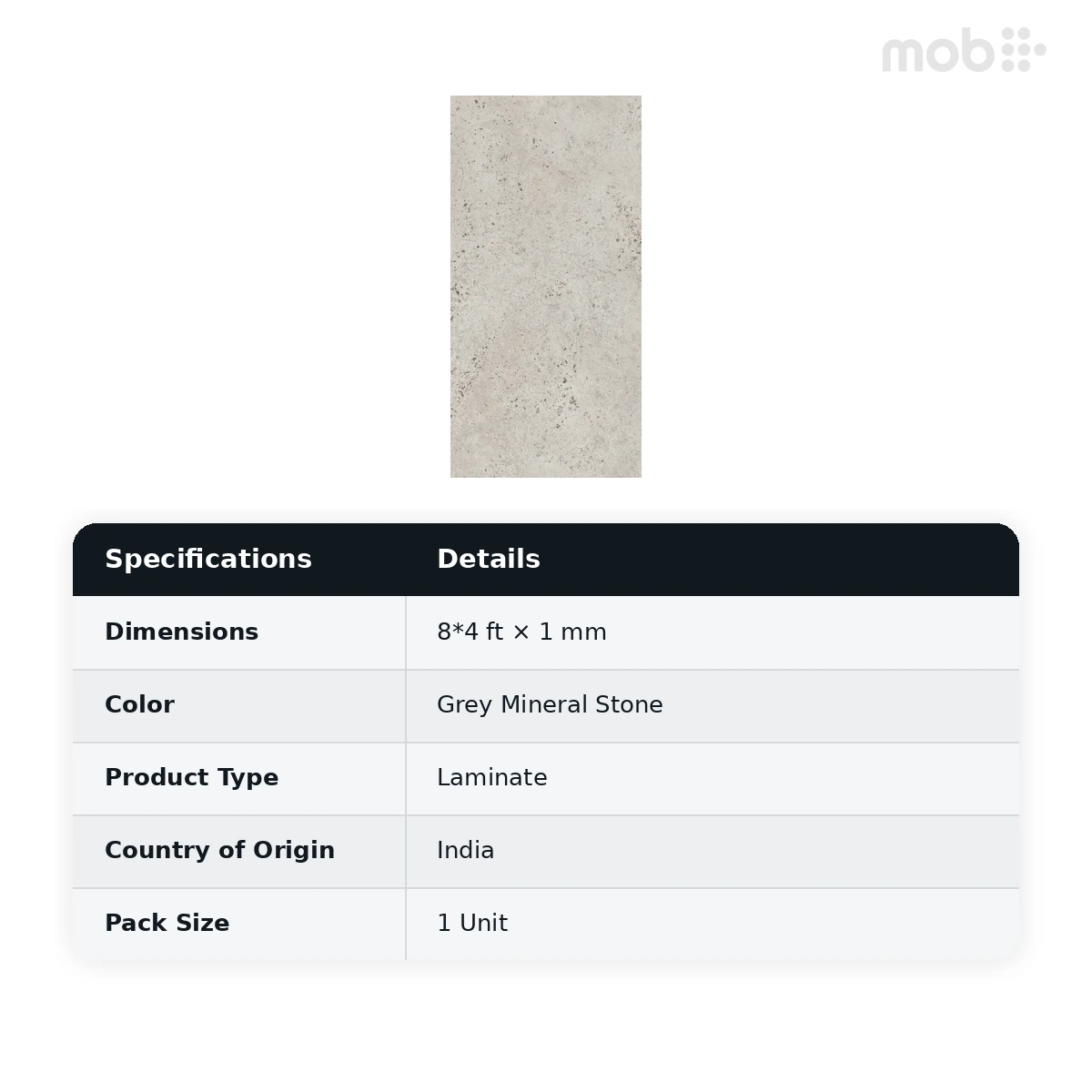 Merino Laminates Vogue Collection MoonScape Grey Mineral Stone 8'x4' Size 46022 MNS HC - image 2