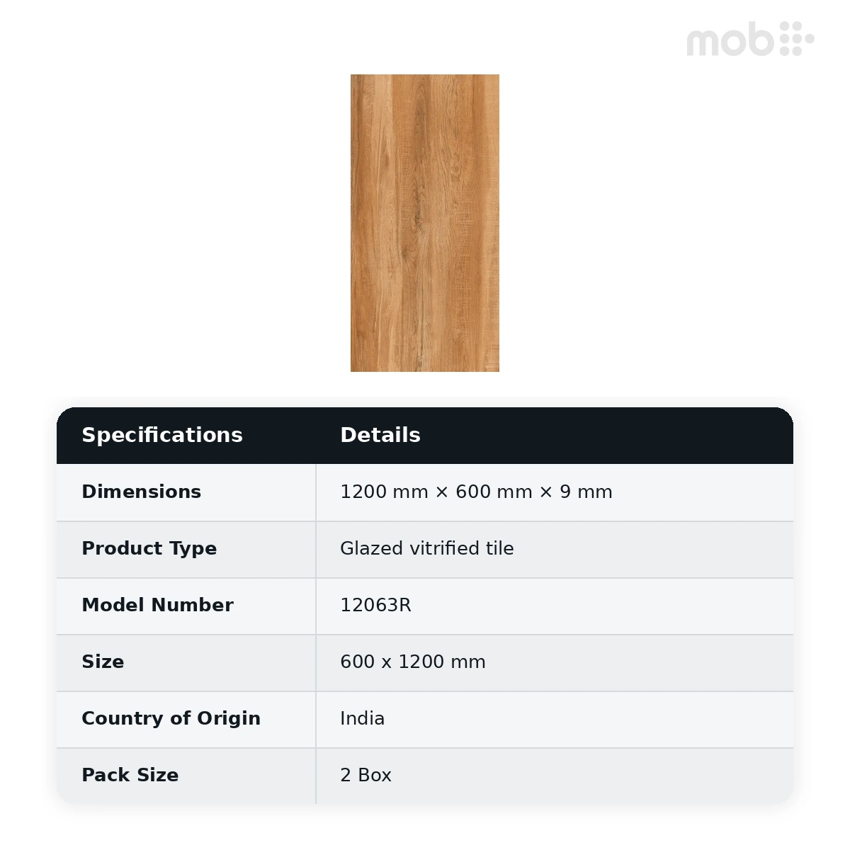 Morbi Tiles (Blackberry) Rocker 12063R 600 x 1200 mm (2x4 Feet) Rocker Finish 9 mm Thickness, (2 Tiles/Box and 15.5 Sqft/Box) - image 2
