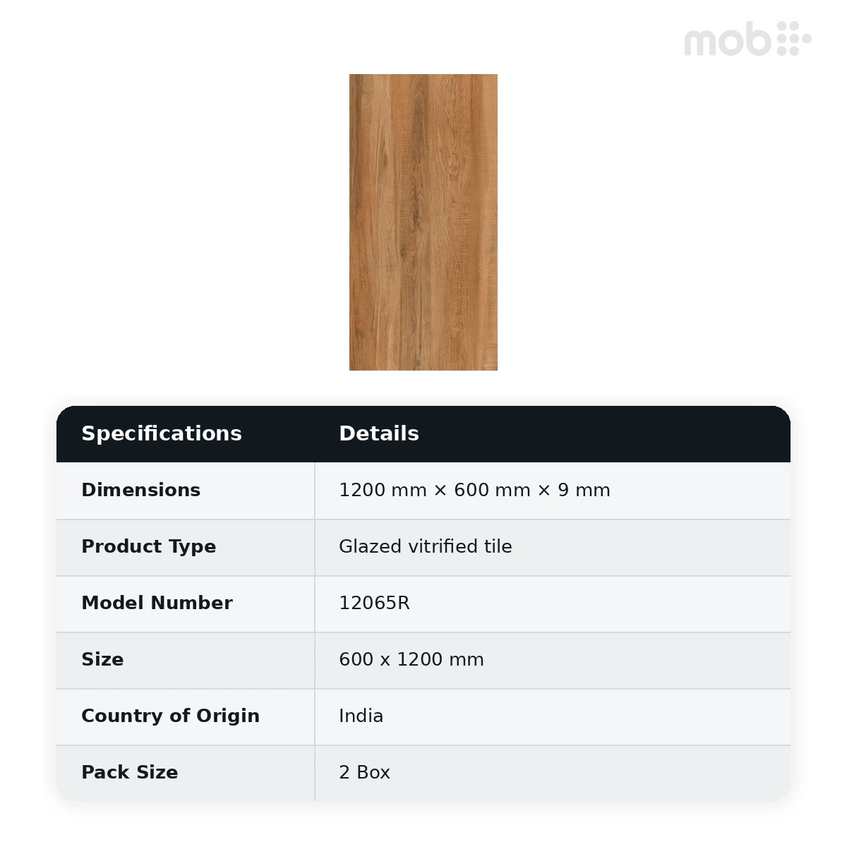 Morbi Tiles (Blackberry) Rocker 12065R 600 x 1200 mm (2x4 Feet) Rocker Finish 9 mm Thickness, (2 Tiles/Box and 15.5 Sqft/Box) - image 2