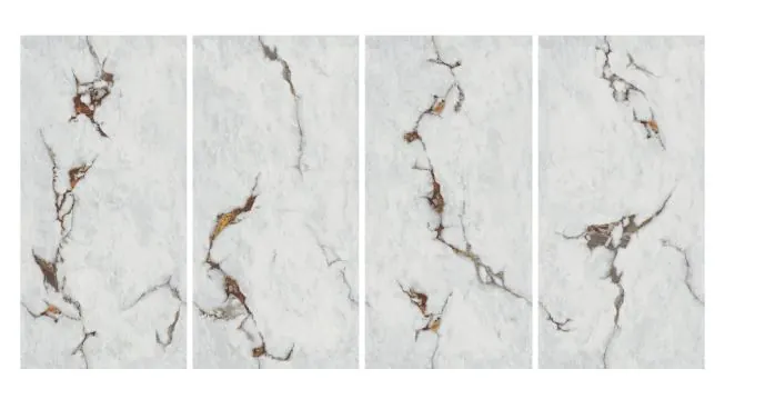 Morbi Tiles (Clancey) Endless Statuario Swiss 600 x 1200 mm (2x4 Feet) Endless Carving Finish 9 mm Thickness, (2 Tiles/Box and 15.5 Sqft/Box) - image 1