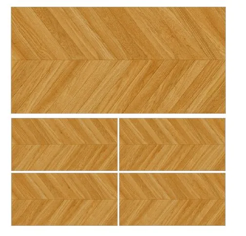 Morbi Tiles (Clancey) Herringbone Oak Wood Gold 600 x 1200 mm (2x4 Feet) Matt Finish 9 mm Thickness, (2 Tiles/Box and 15.5 Sqft/Box) - image 1