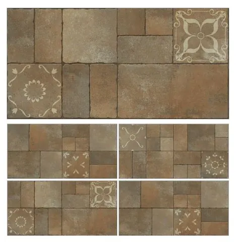 Morbi Tiles (Clancey) Kota Stone Martillo Choco 600 x 1200 mm (2x4 Feet) Matt Finish 9 mm Thickness, (2 Tiles/Box and 15.5 Sqft/Box)