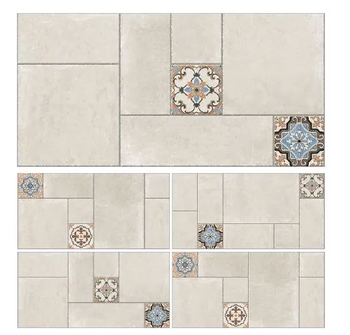 Morbi Tiles (Clancey) Kota Stone Zamora Crema Decor 600 x 1200 mm (2x4 Feet) Carving Finish 9 mm Thickness, (2 Tiles/Box and 15.5 Sqft/Box)