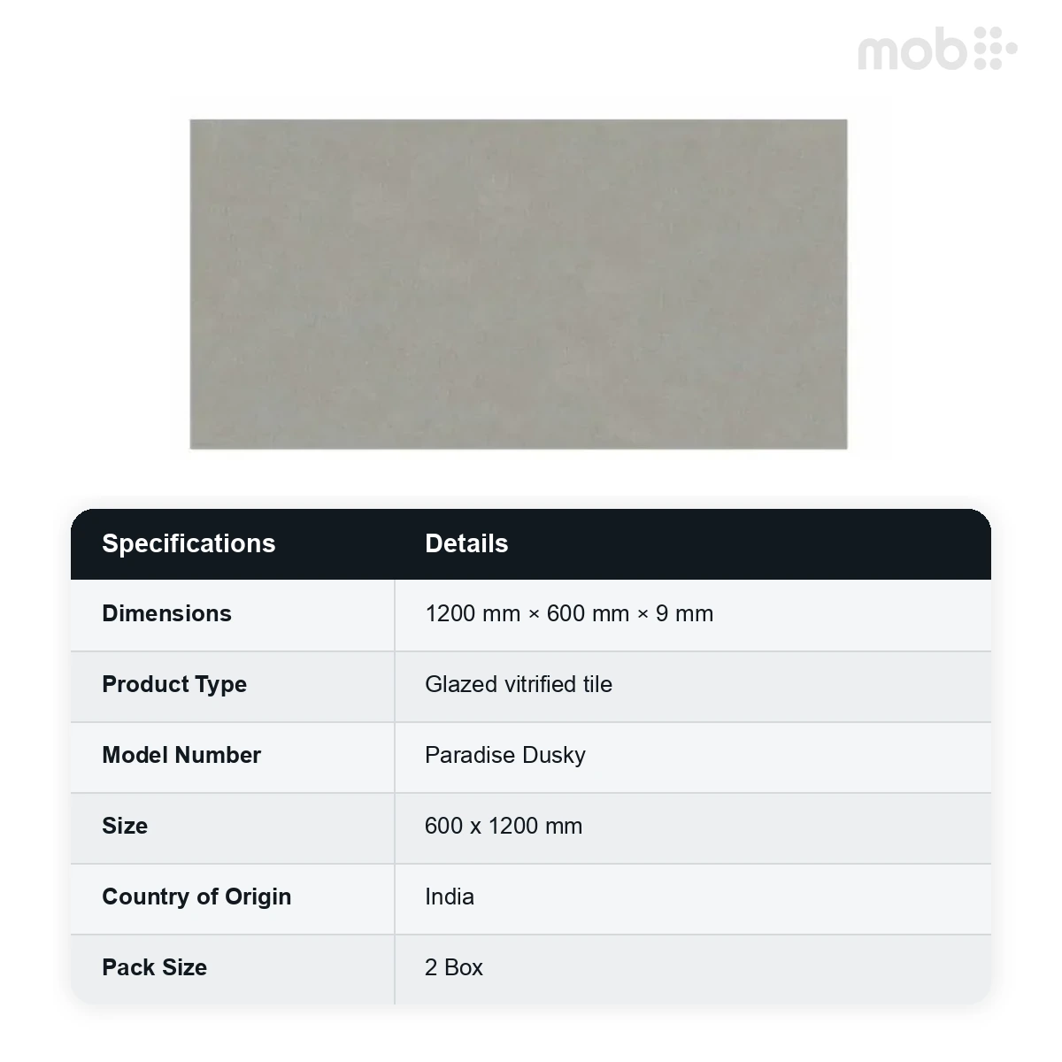 Morbi Tiles (Clancey) Base & Decor Paradise Dusky 600 x 1200 mm (2x4 Feet) Matt Carving Finish 9 mm Thickness, (2 Tiles/Box and 15.5 Sqft/Box) - image 2