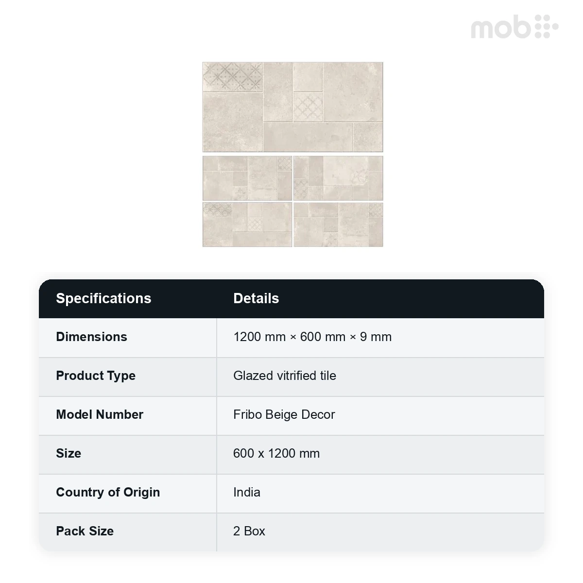 Morbi Tiles (Clancey) Kota Stone Fribo Beige Decor 600 x 1200 mm (2x4 Feet) Carving Finish 9 mm Thickness, (2 Tiles/Box and 15.5 Sqft/Box) - image 2