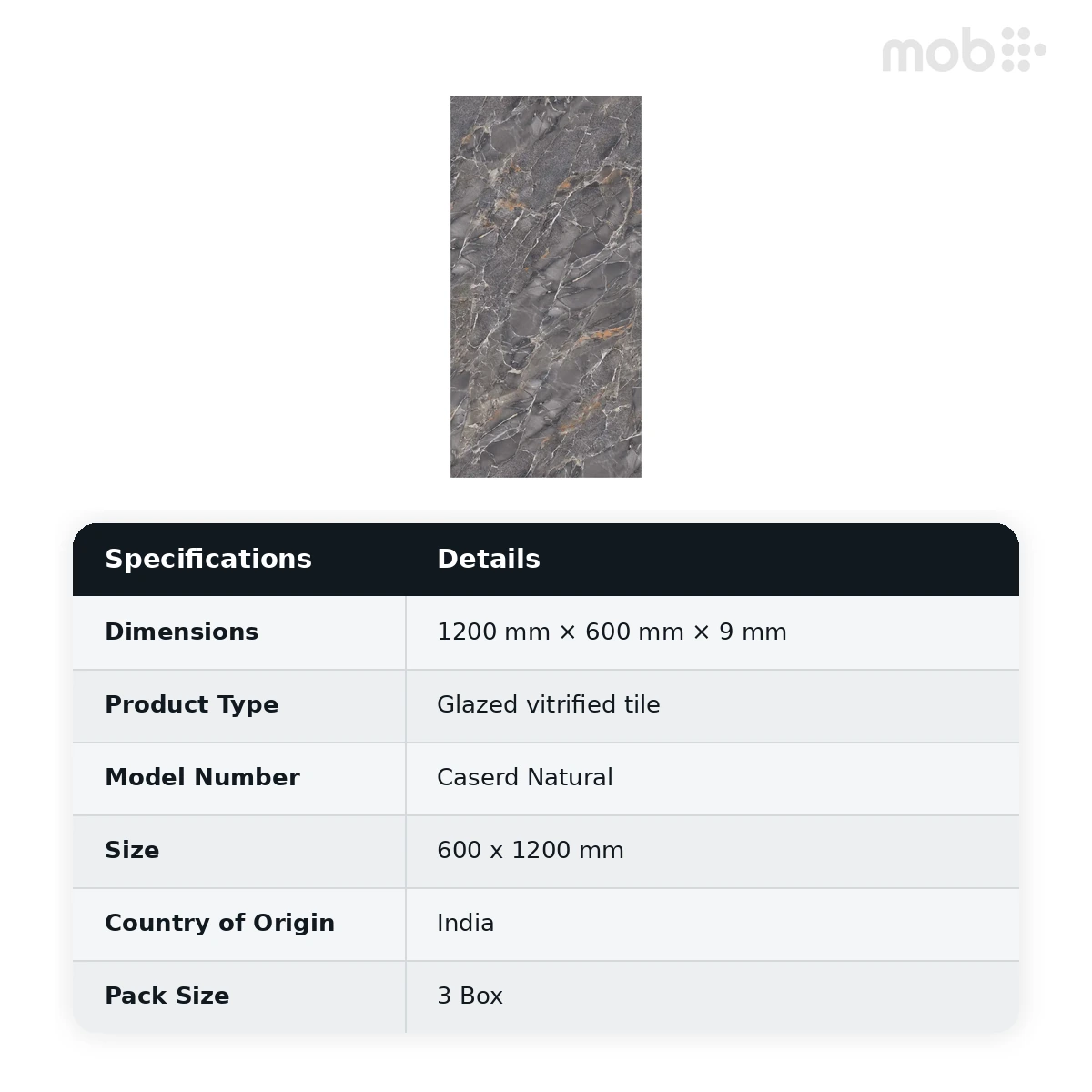 Morbi Tiles (Pengvin) Endless Glossy Caserd Natural 600 x 1200 mm (2x4 Feet) Glossy Finish 9 mm Thickness, (3 Tiles/Box and 23.25 Sqft/Box) - image 2