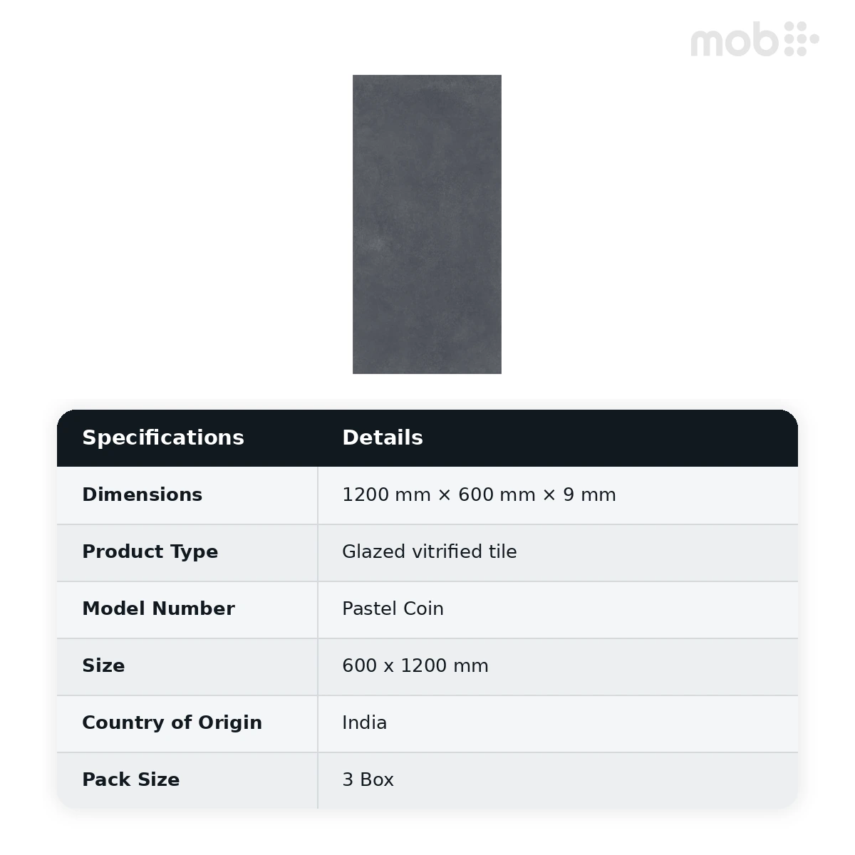 Morbi Tiles (Pengvin) Pastel Glossy Pastel Coin 600 x 1200 mm (2x4 Feet) Glossy Finish 9 mm Thickness, (3 Tiles/Box and 23.25 Sqft/Box) - image 2