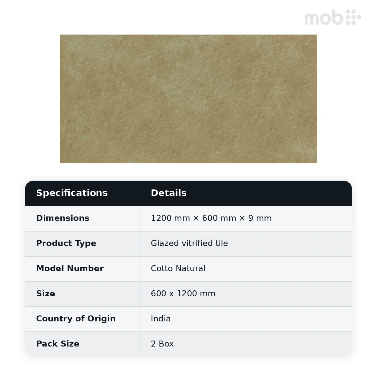 Morbi Tiles (Sparten) Sparten Cotto Natural 600 x 1200 mm (2x4 Feet) Matt Finish 9 mm Thickness, (2 Tiles/Box and 15.5 Sqft/Box) - image 6