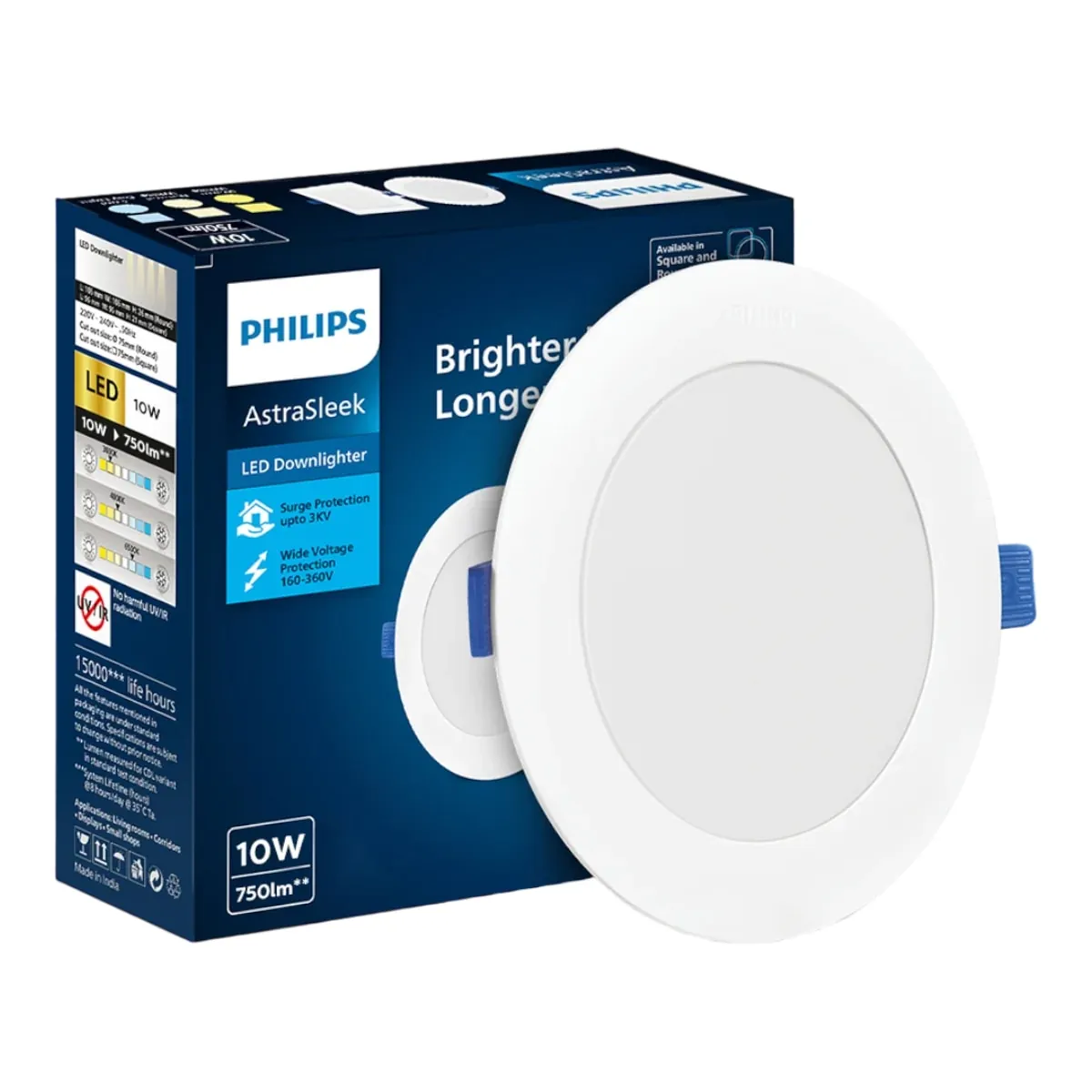 Philips AstraSleek LED Downlight 5W, Round, Warm White