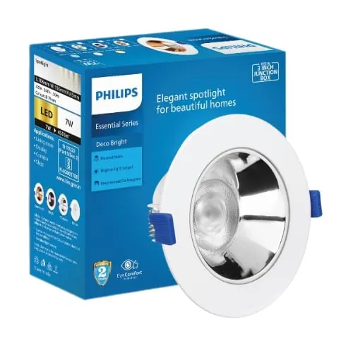 Philips DecoBright LED Spotlight 7W, Round, White Reflector, Warm White