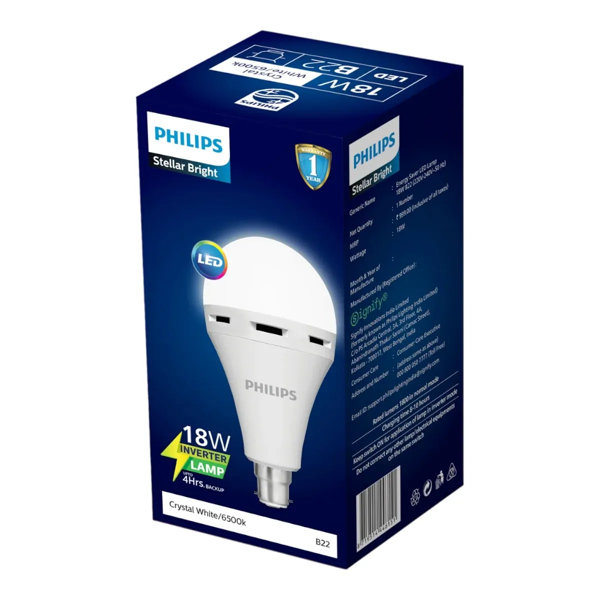 Philips StellarBright Emergency Inverter LED Bulb 9W, B22, Cool Daylight