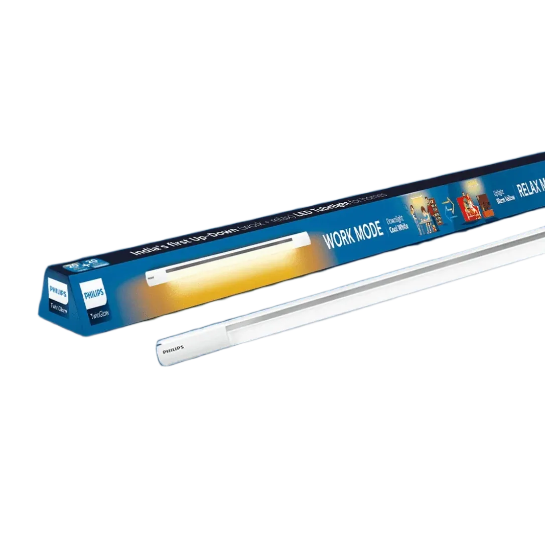 Philips TwinGlow Up-Down LED Batten, 20W + 20W, Warm White uplight + Cool Daylight downlight
