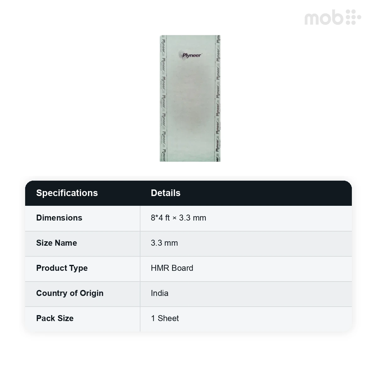 Plyneer HMR Board Thickness 3.3 mm Size 8x4 Feet - image 2