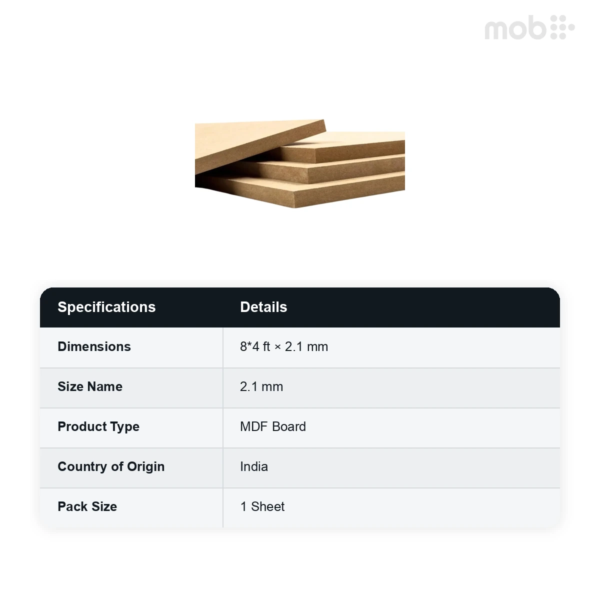 Plyneer MDF Board Thickness 2.1 mm Size 8x4 Feet - image 2