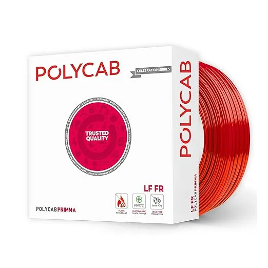 Polycab Primma LF-FR Wire 90 Meters Box Packaging 1 Sqmm Red Color
