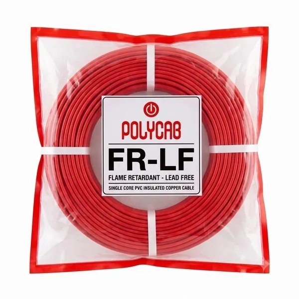 Polycab FR-LF Wire, 1 Sqmm, 300 m Coil, Red
