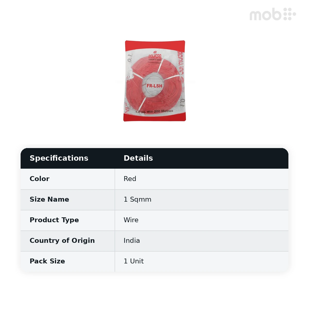 Polycab FR-LSH Wire Project packing 300 Meters 1 Sqmm Red colour coil  - image 2