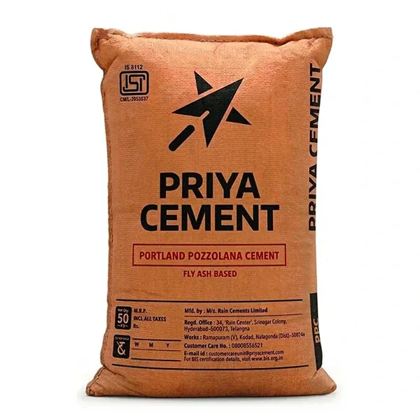 (50 Bags MOQ) Priya Portland Pozzolana (PPC) Cement 50Kg Bag (50 Bags Multiple)