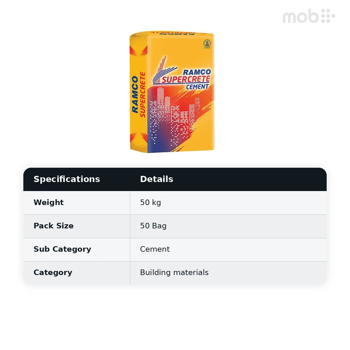 (50 Bags MOQ) Ramco Supercrete Blended Cement 50Kg Bag (50 Bags Multiple)  - image 2