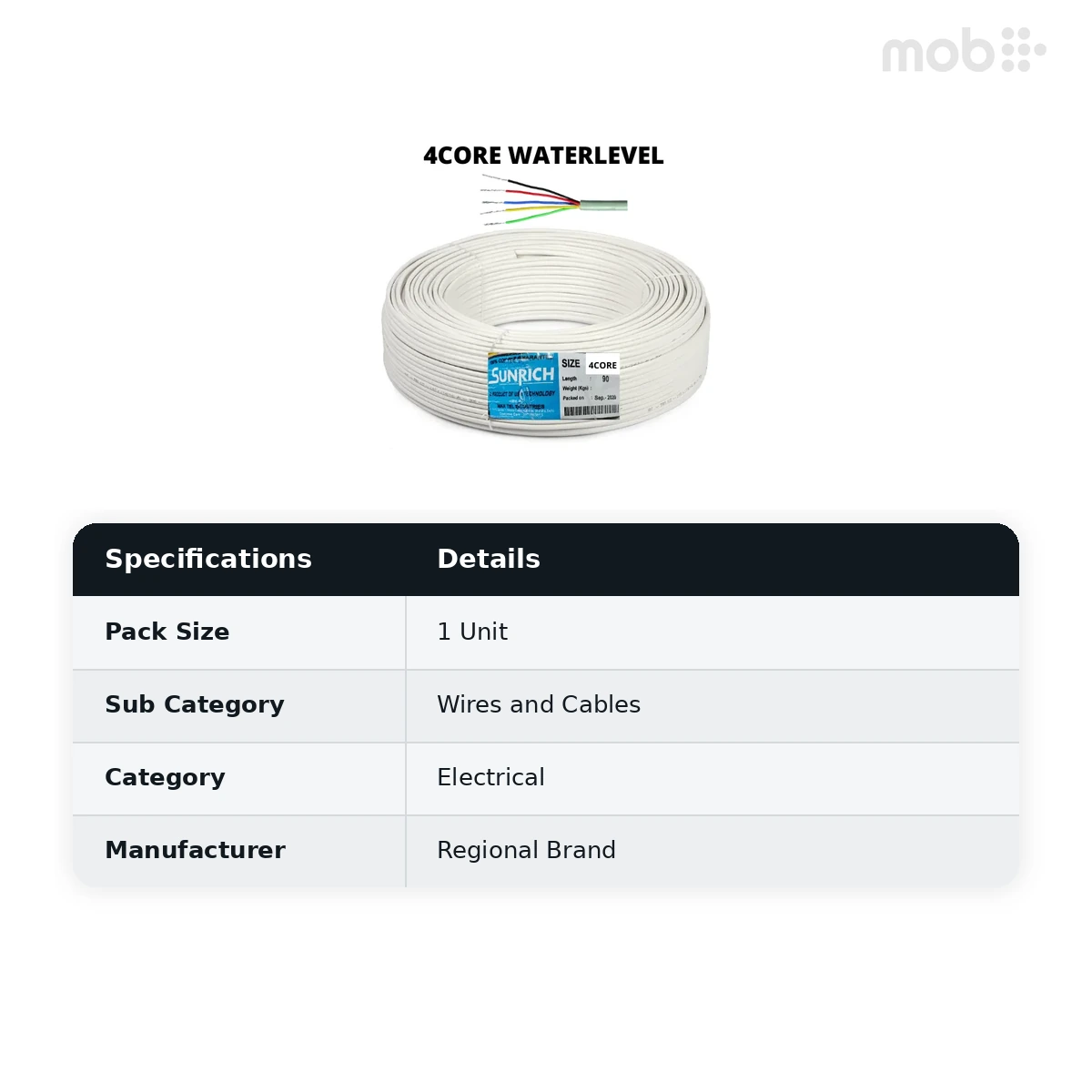 Sunrich 6Core Water level controller Wire 7/38 90MTR - image 2