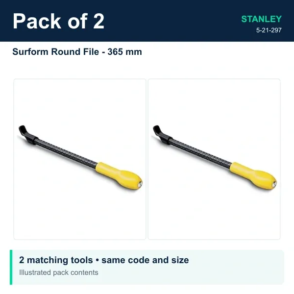 Stanley Surform Round File - 365 mm, Pack of 2 - 5-21-297