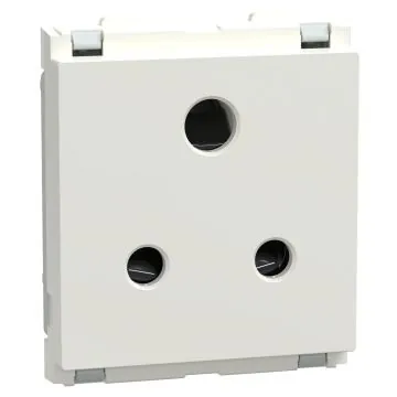 Schneider Electric Livia 6A 3Pin socket Outlet with shutter (BIS) - White, Code: P2005NS_P