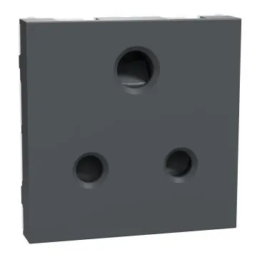 Schneider Electric Miluz ZeTa 6A 3 Pin Socket with Shutter - Anthracite, Code: MZSO62M3P_AN