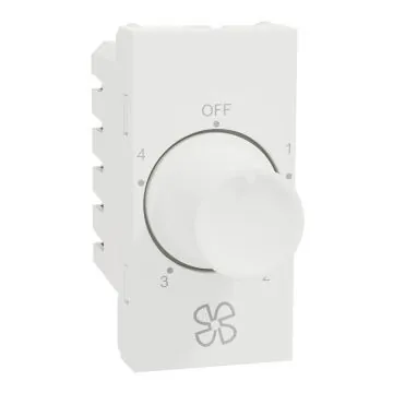 Schneider Electric Miluz ZeTa 4-Step Fan Regulator (1M) - White, Code: MZFR4STP1M_WH