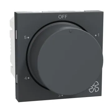 Schneider Electric Miluz ZeTa 5-Step Fan Regulator (2M) - Anthracite, Code: MZFR5STP2M_AN
