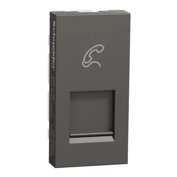 Schneider Electric Miluz ZeTa Tel Shuttered 1M - Warm Grey, Code: MZRJ111M_WG