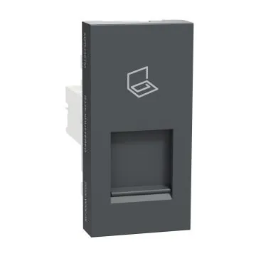 Schneider Electric Miluz ZeTa Cat6 Outlet Shuttered 1M - Anthracite, Code: MZRJ451M_AN