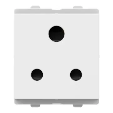 Schneider Electric Opale 6A 3-Pin Socket Outlet with Shutter (BIS) - White, Code: X2005WHNS