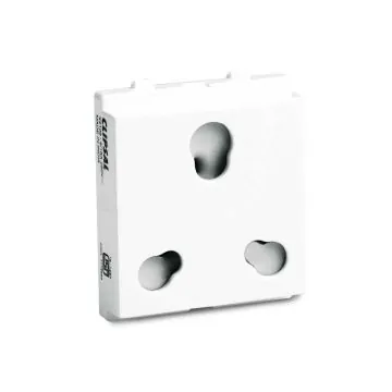 Schneider Electric Opale 6A/16A 3-Pin Socket Outlet with Shutter - White, Code: X2106WH